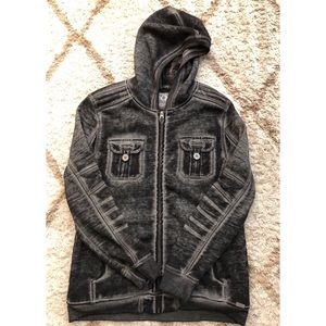 Never Worn Buckle Black Athletic Fit Zip Hoodie